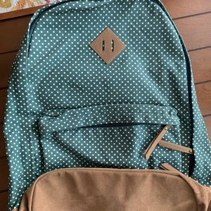 Mossimo Supply Co Backpack (green + white dots)
